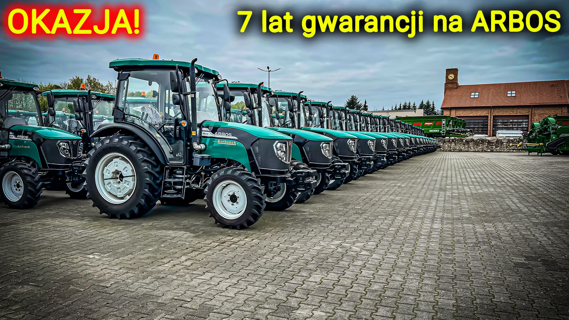 7 lat gwarancji na ciągniki Arbos stage V od frimy Korbanek w 2024 roku